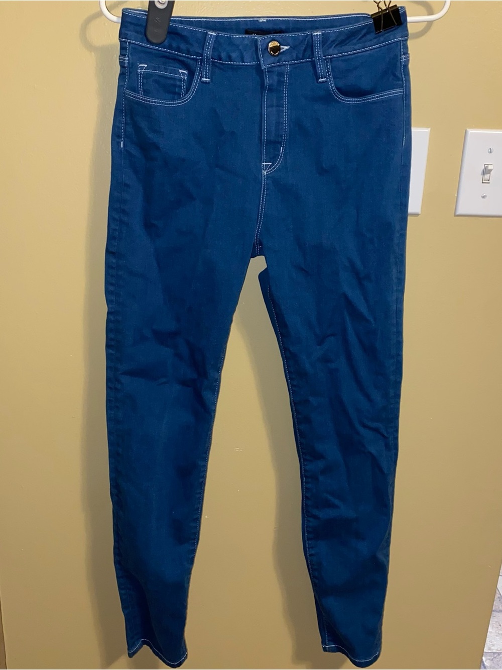 Massimo Dutti saturated blue skinny jeans
